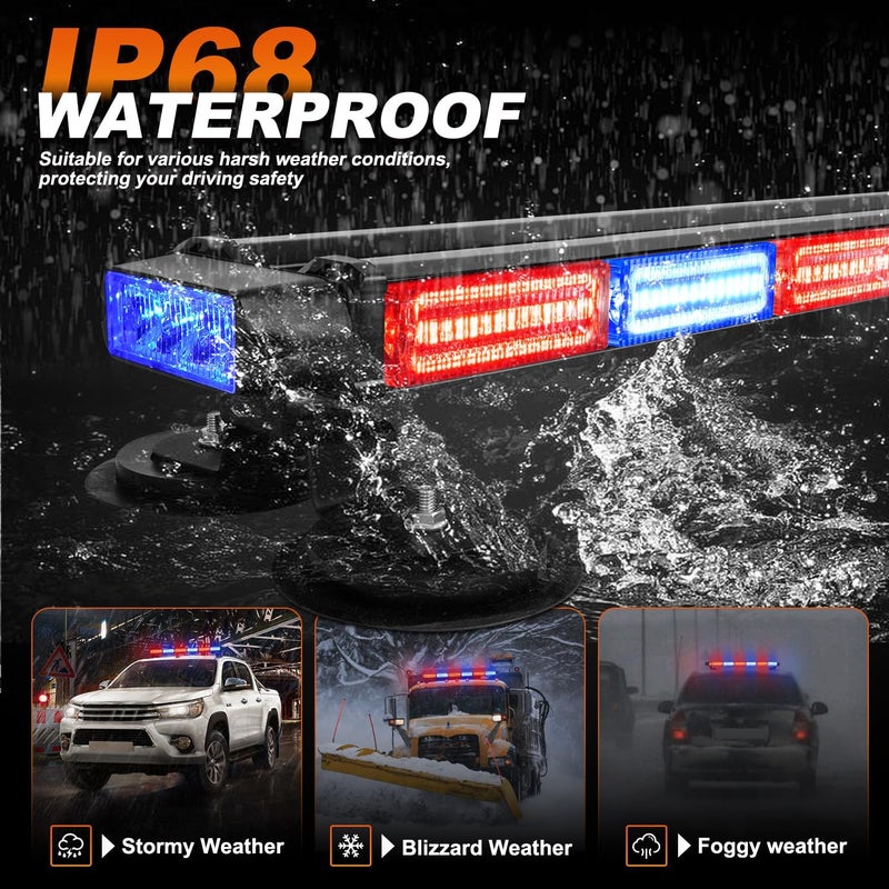 ASPL شريط أضواء الطوارئ الساطعة LED 126 بوصة 26 مع وميض مزدوج الجوانب - Image 4